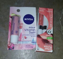 Nivel Lip balm and Covergirl Lipstick