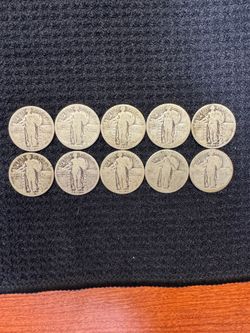 10x Standing Liberty Silver Quarters