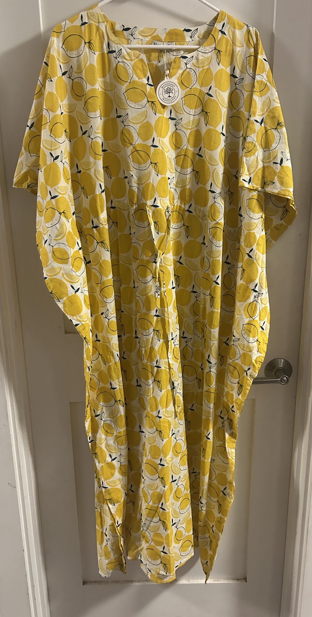 Mahogany One Size Swim Suit Cover Tunic Lemons
