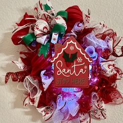 Christmas Wreath  - Santa Stop Here