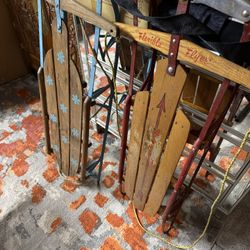 Two Vintage Sleds 