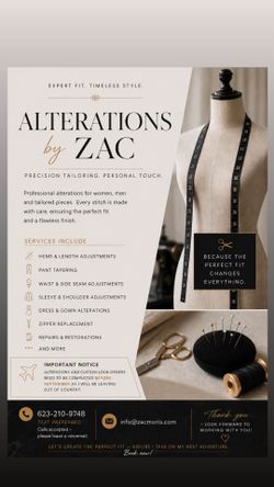 Alterations/ Custom/ Tailoring