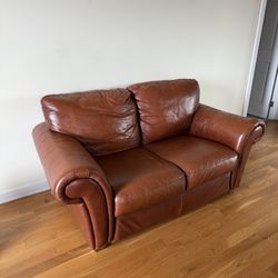 Leather Loveseat, Armchair & Ottoman Set