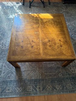 Burl Wood Square Coffee Table