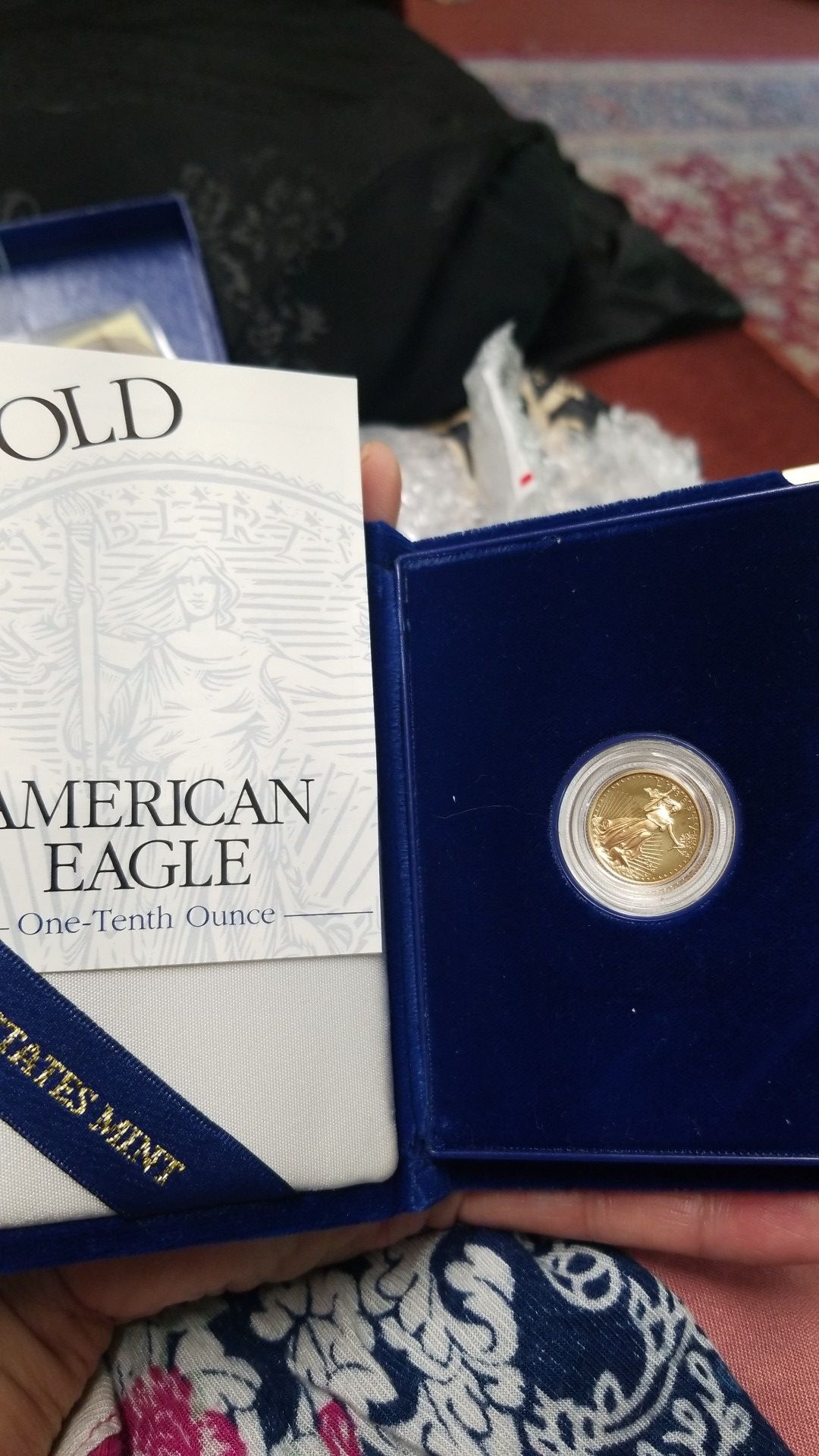 1994 AMERICAN EAGLE GOLD PROOF COIN US MINT BOX WITH PAPER WORK