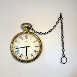Vintage United 540W 8 Day Pocket Watch Wall Clock 