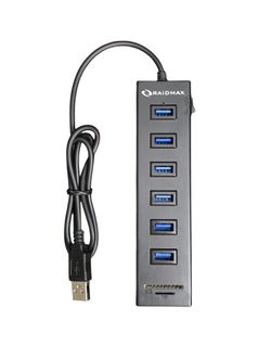 6-Port USB 3.0 Hub SD/TF with 5.9 Inch Cable, 5Gbps Data Transfer for Laptop, PC, MacBook, Mac Pro, Mac mini, iMac, XPS, Xbox, Flash Drive and More
