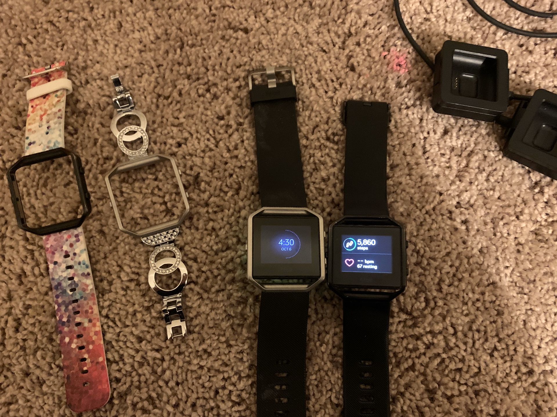2 Fitbit Blaze watches and extras