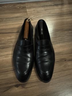 To Boot New York Black Leather Penny Loafers