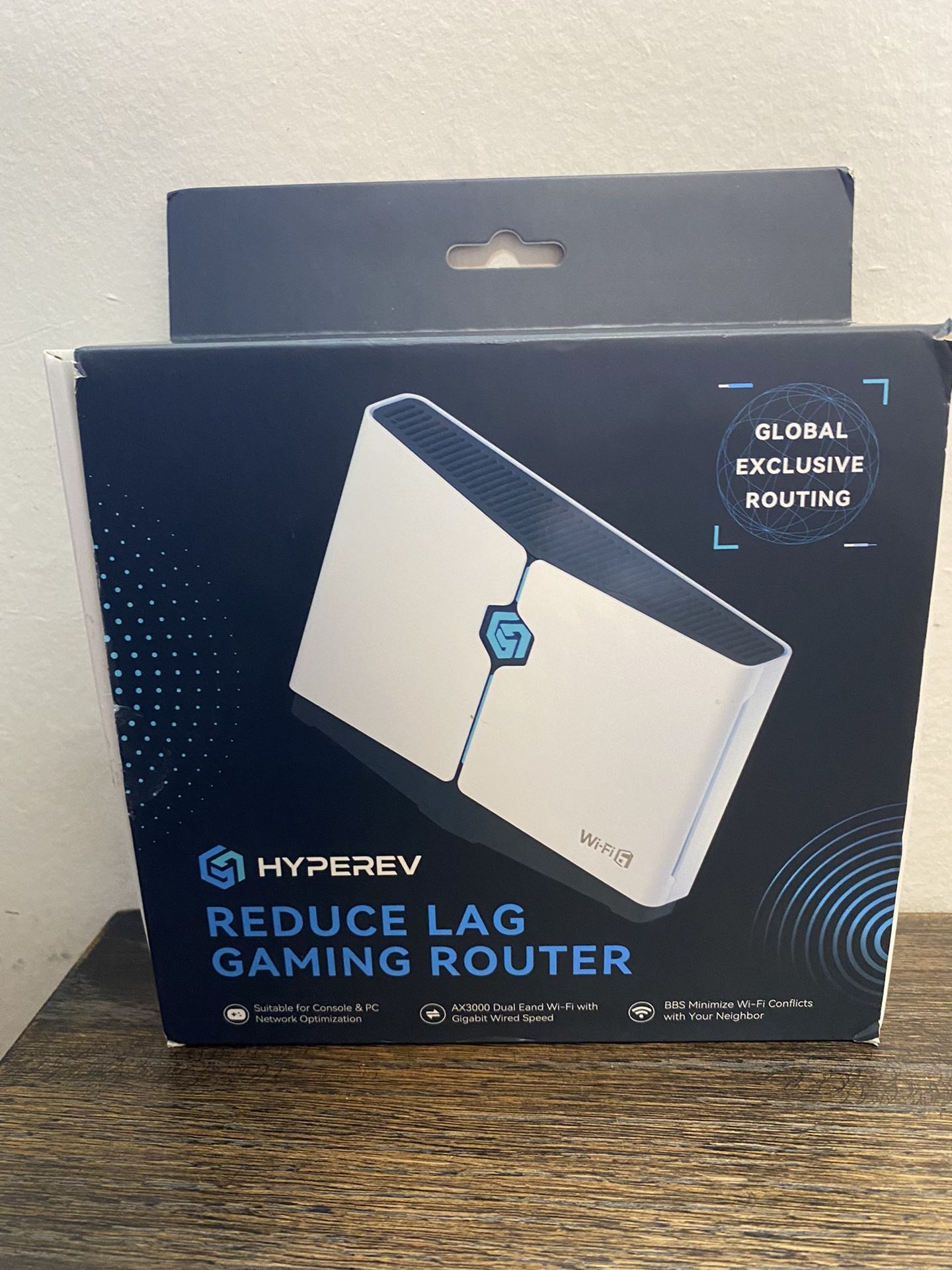 HYPEREV Reduce Lag Gaming Router WiFi 6 for PC & Consoles PS5 PS4 New Open Box
