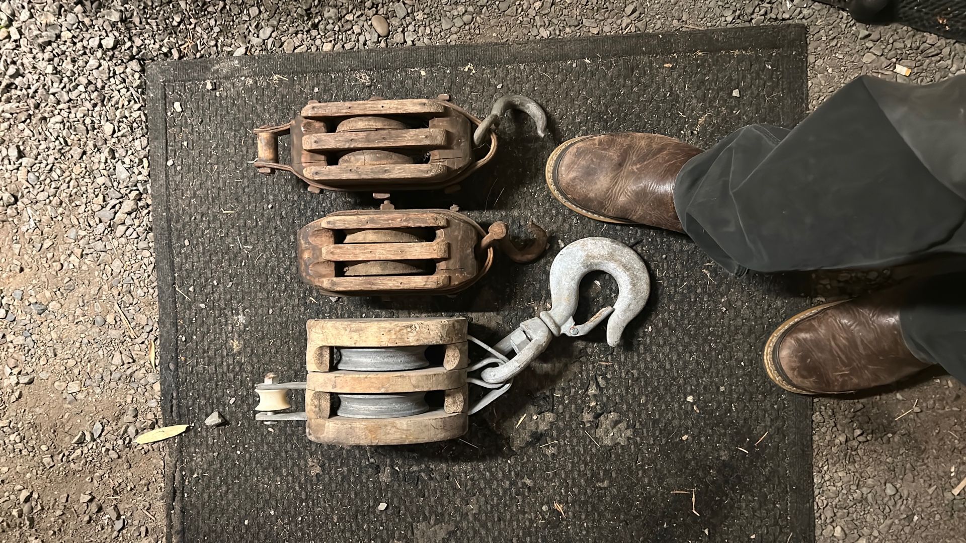 Vintage Wood Block Pullys