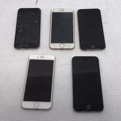 Lot Of 5 Apple iPhone 6s A1688 64GB iPhone 6 A1549 And iPhone 6s A1633 Silver