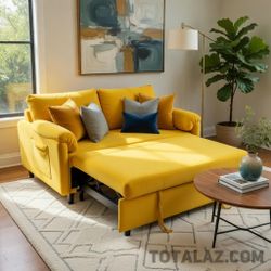 Yellow Convertible Sleeper Sofa
