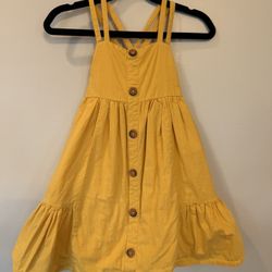 Toddler Girls Size 4 Golden Yellow Pullover Button up Dress $10