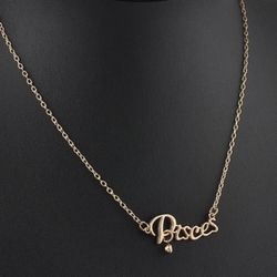 Gold Zodiac Pendant Necklace 