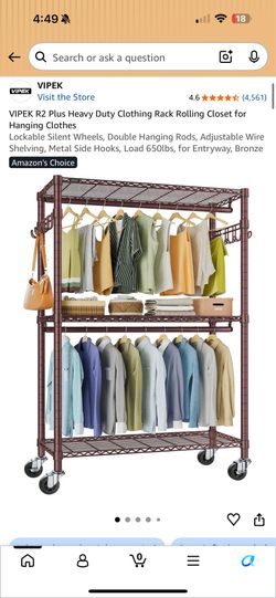 Viper heavy duty rolling adjustable clothing rack