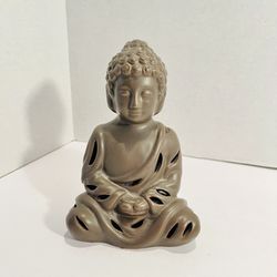 Buddha with Potpourri Sachet inside Bronze Tone Ceramic Statue Figurine - 6” H