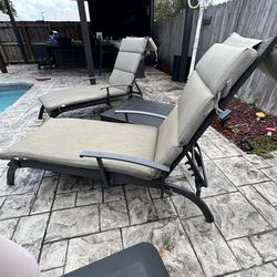 Chaise Lounge Chair - Set of 2 (with cushions)