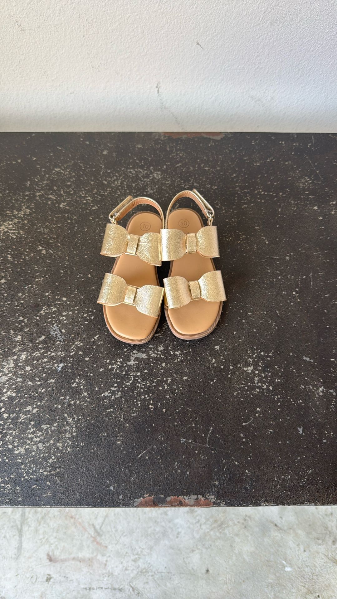 Toddler Gold Bow Sandals