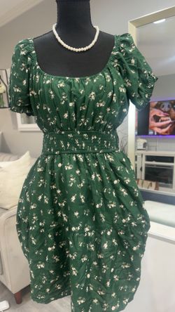 * New Women’s Green Floral Maxi Shorts Dress – Size Large
