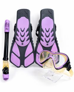 Seavenger Snorkel Set ML/XL Fins Mask Snorkel & Mesh Bag - Never Used