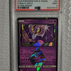 2018 Pokemon Sun & Moon Lunala Holo Ultra Prism #62 PSA 9