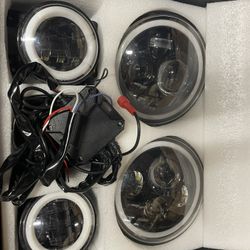 Headlights And Fog Lights Led With RGB Halos 
