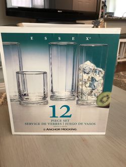 Essex 12 Piece Crystal Clear Glasses.