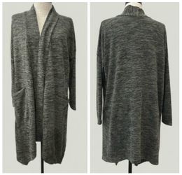 Sweet Pea open front knit cardigan olive/gray EUC - size M