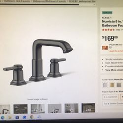 KOHLER Numista 8 in Widespread Double Handle Bathroom Faucet in Matte Black 