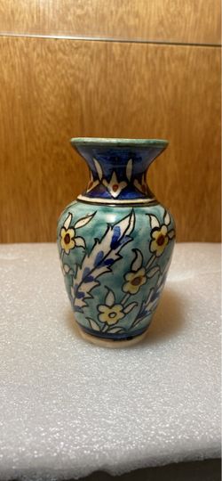 4” High Jerusalem Hand Painted Vase
