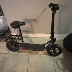 Electric Scooter With Basket And Charger 