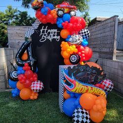 Hot Wheels Birthday Balloon Backdrop