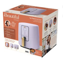 Beautiful 3 Qt Air Fryer with TurboCrisp Tech , EverGood Ceramic Nonstick Coating, Lavender by Drew