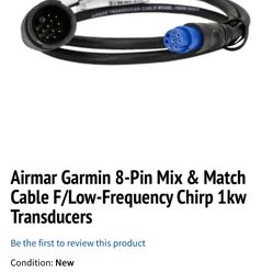 Airmar Garmin 8-Pin Mix & Match Cable F/Low-Frequency Chirp 1kw Transducers