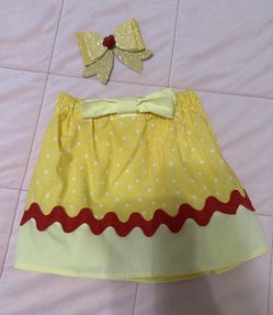 Belle Skirt and hair clip size 4 