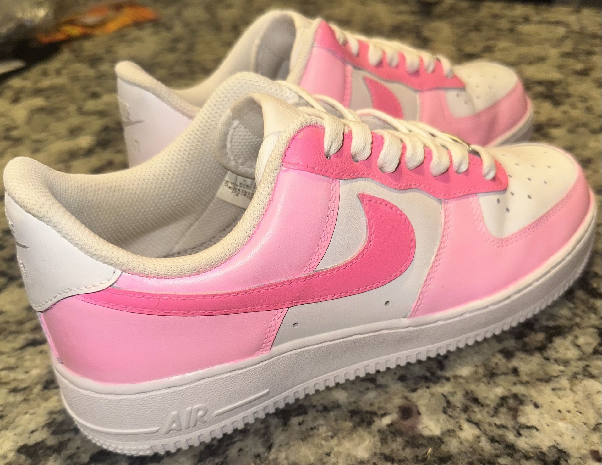 Viral Pink Nike Air Force 1 Low Dunks (Hand Painted)