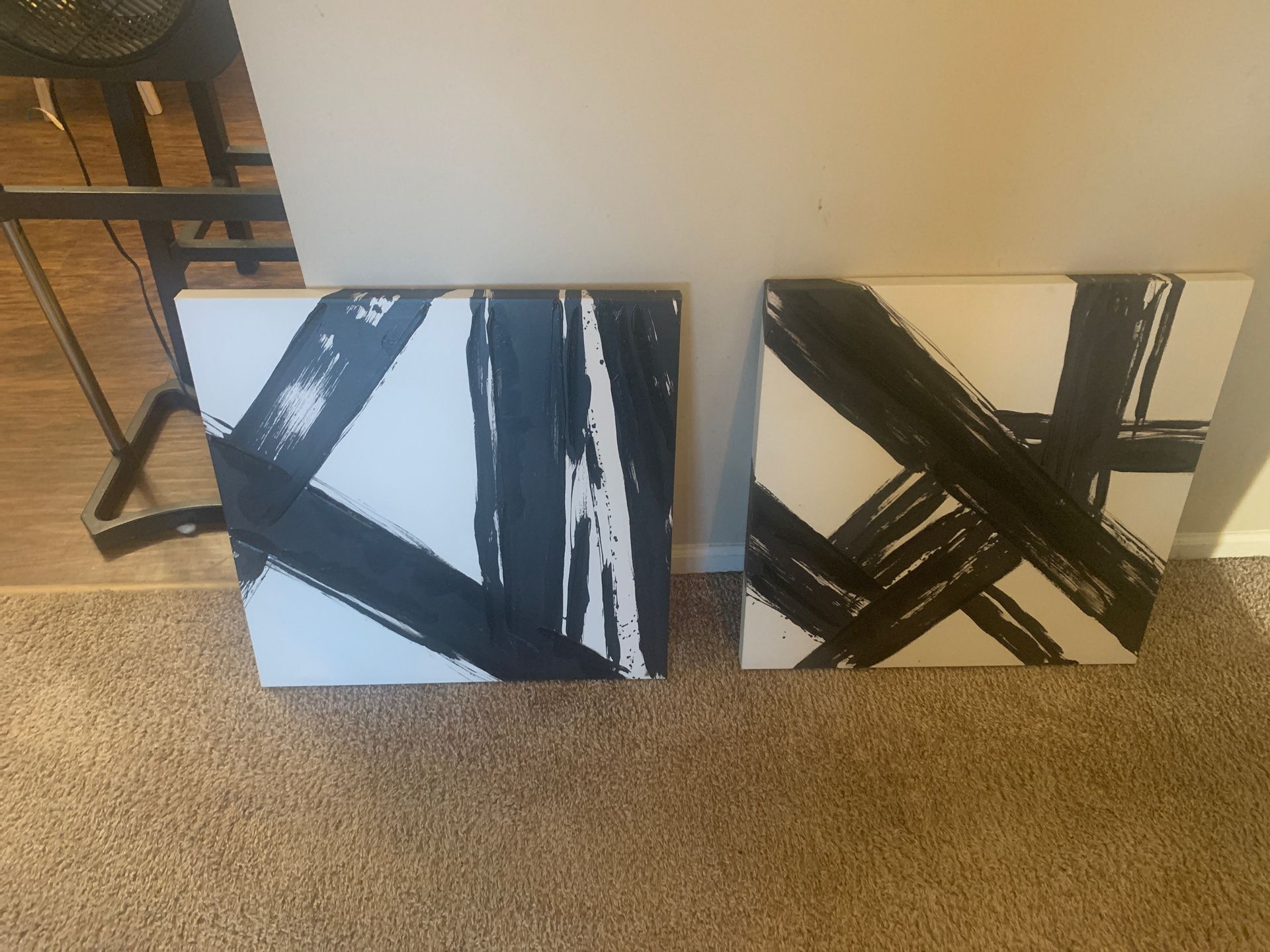 Black and white paintings, wall art