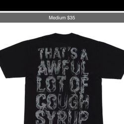 Awful Lot Of Cough Syrup, Black, Size Medium 