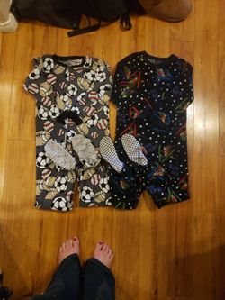 Boys Size 6 7 Footed Fleece Pajamas Warm Winter Onesie Sports Football Soccer Baseball Go Ape Gorilla Monkey Carters