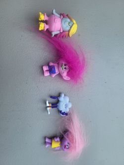 DreamWorks Trolls mini plastic figurines by Hasbro, set of 4