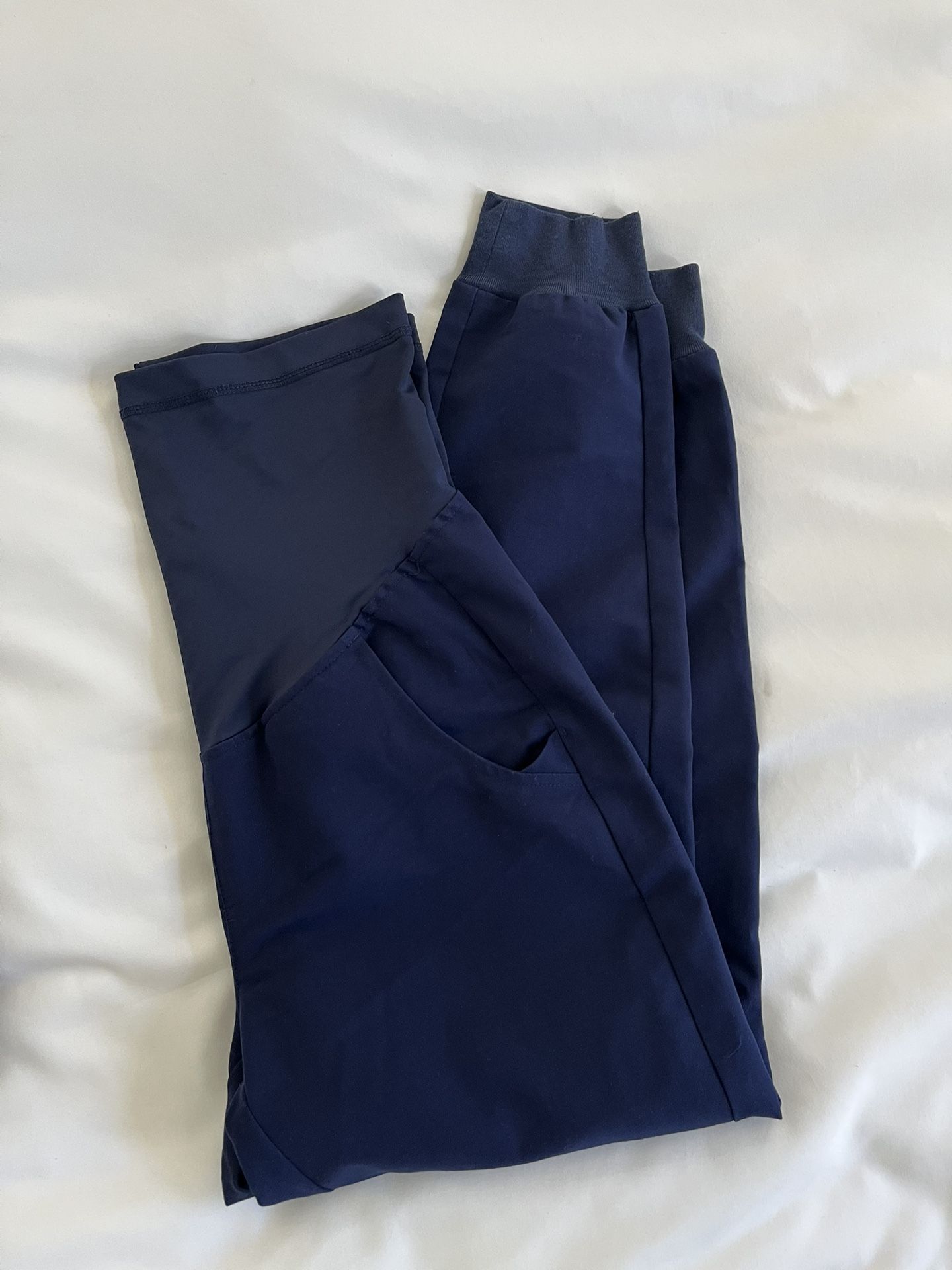 Figs Zamora Jogger Maternity Scrub Pant In Navy Blue Xs Petite