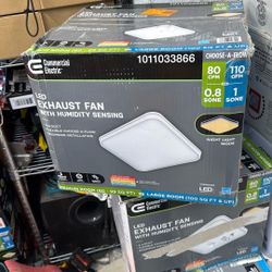 Commercial Electric 80 /110 CFM Ceiling/Wall Mount Roomside Installation Bathroom Exhaust Fan with Night Light, Humidity Sensor, ENERGY STAR