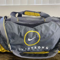 Rare Nike LIVESTRONG Duffle Bag "15x 24"  Vintage Cycling Lance Armstrong Yellow