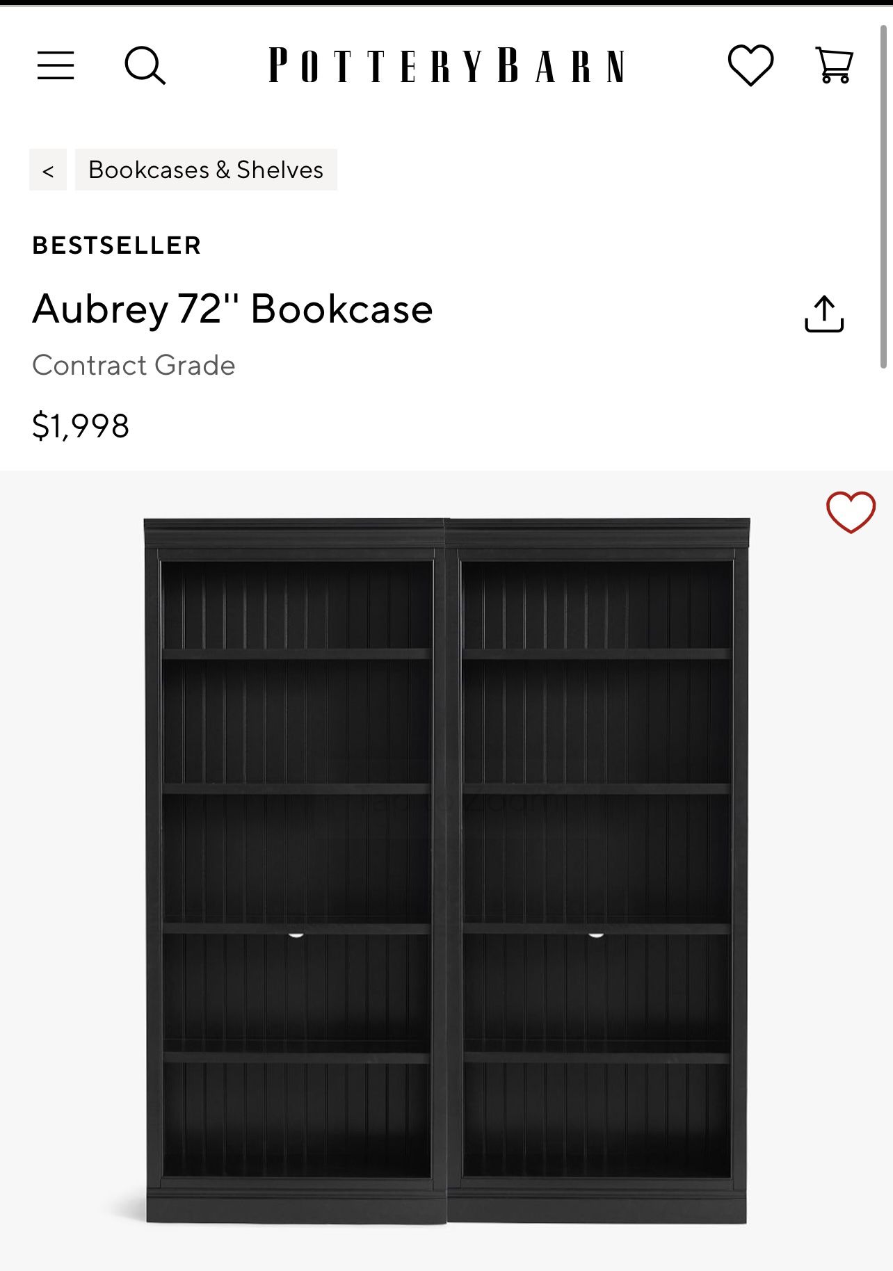 PB Black Bookshelves 