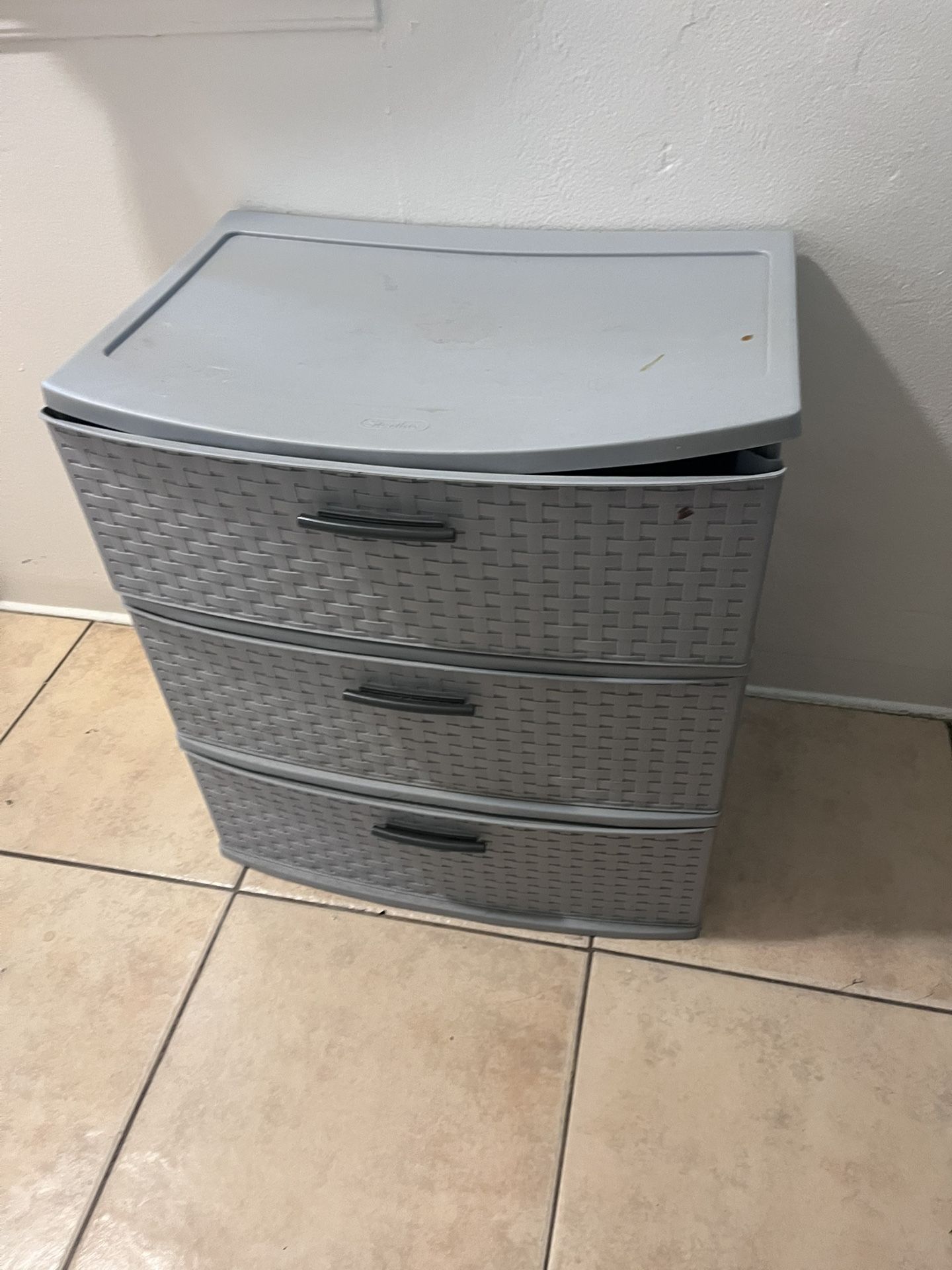 Grey Plastic Dresser Bin 
