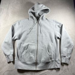 Vintage The Game Hoodie Men’s L Gray Heavyweight Full Zip Sweater Y2K #2145