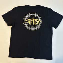 AFTCO Black T-Shirt with chest pocket Size Large