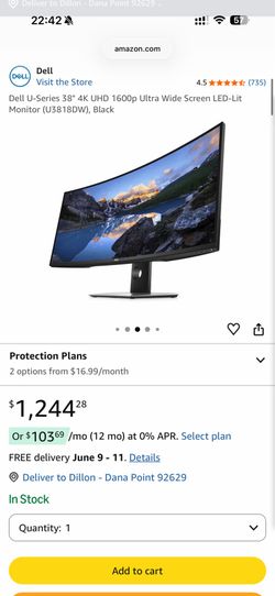 Dell U- Series 38" 4K UHD 1600p Ultra Wide Screen LED-Lit Monitor (U3818DW)