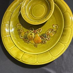 Vintage Los Angeles Pottery Chip and Dip Fruit Design